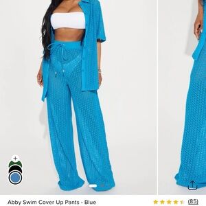 Fashion Nova Vibrant Blue Crochet Pants